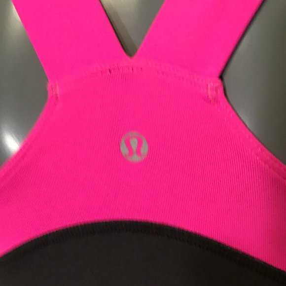 Lululemon Deep V Athletic Tank Raspberry Glo Light/Black Size 6 - Picture 7 of 12